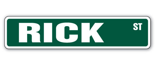 Plaque de rue Rick en plastique robuste 4 po x 18 po
