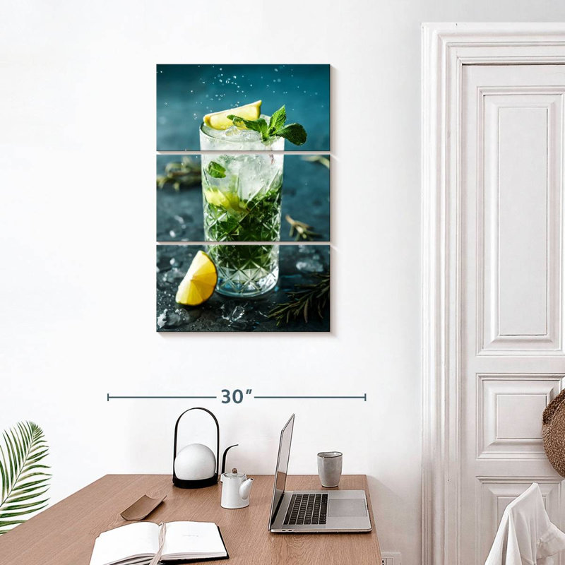 Grand cocktail mojito Yarlin, H 32 po x l 20 po