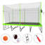 Trampoline rectangulaire 10 pi x 17 pi avec tissu vert, tubes en acier galvanisé thermolaqué noir avec système de panier de basketball