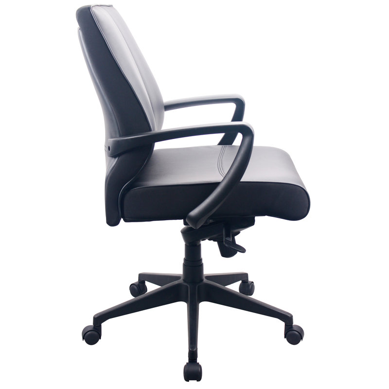 Tempur-Pedic Black Leather Mid-Back Office Chair
