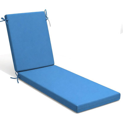 Coussin de chaise longue d'extérieur, coussin de chaise longue de patio imperméable, résistant à la décoloration, pour terrasse, pelouse, bleu