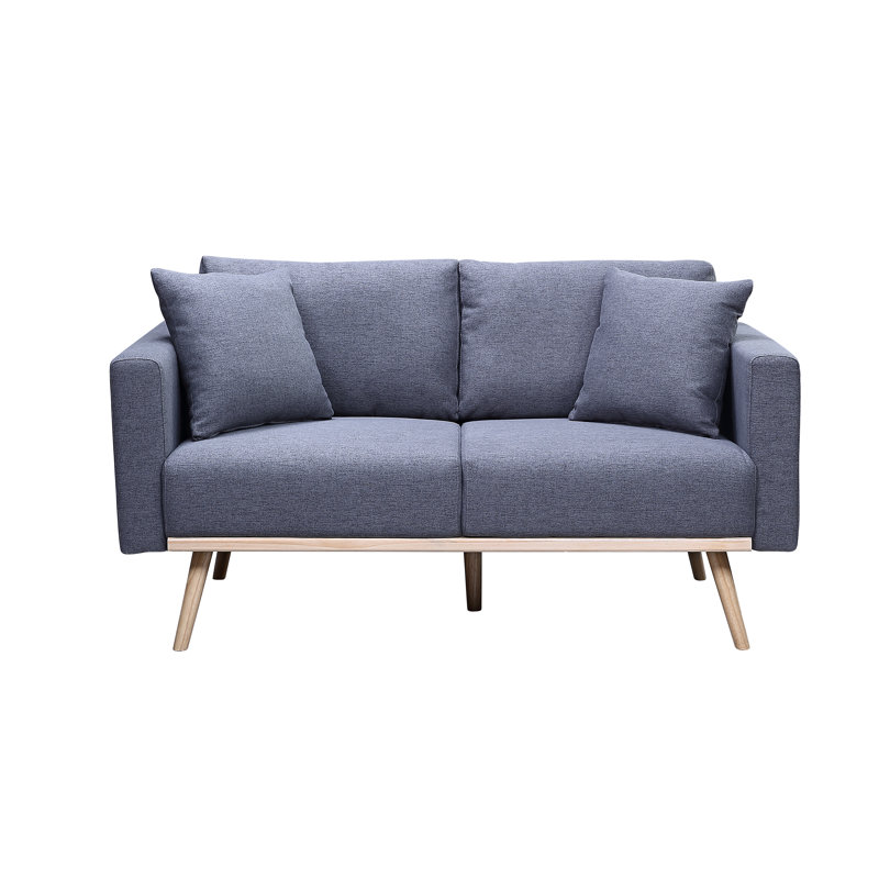 Adrijana Upholstered 56.5'' Loveseat, Dark Gray Linen, 30" H x 56.5" W x 30" D 