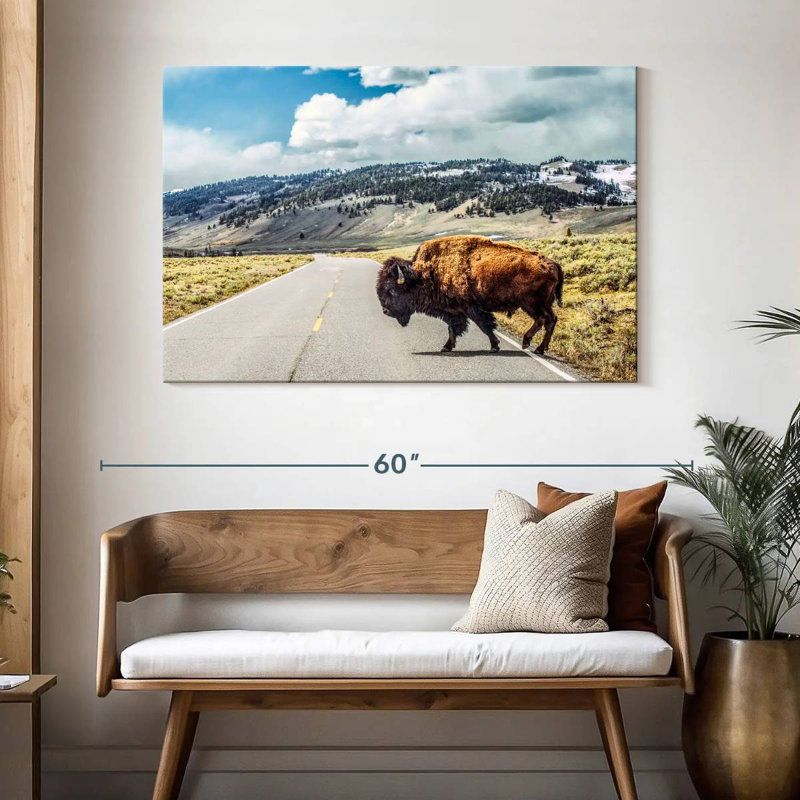American Bison Crossing, 32" H x 48" W