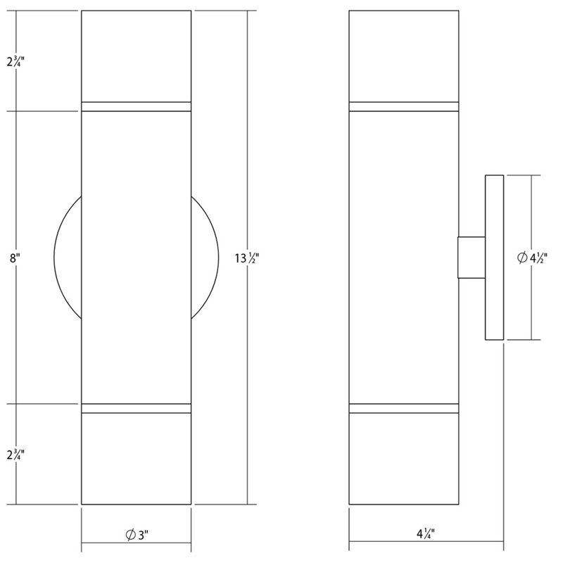 ALC™ 2 - Light LED Armed Sconce, Satin Nickel, 10.75" H x 4.25" W  x 3" D