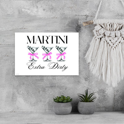 Martinis With Bows - Extra Dirty Playful Abstract Contemporary Wall Art