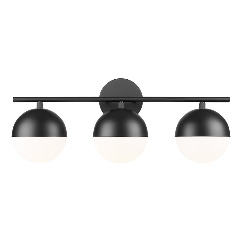 Meuble-lavabo 3 lumières Trombetta, Noir mat