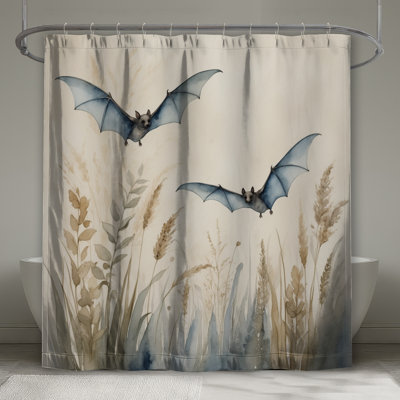 Flying Bats In Field Shower Curtains Extra Long