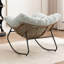 Chaise berçante, chaise d'appoint rembourrée en chenille, chaise berçante moderne pour chambre de bébé-117883271