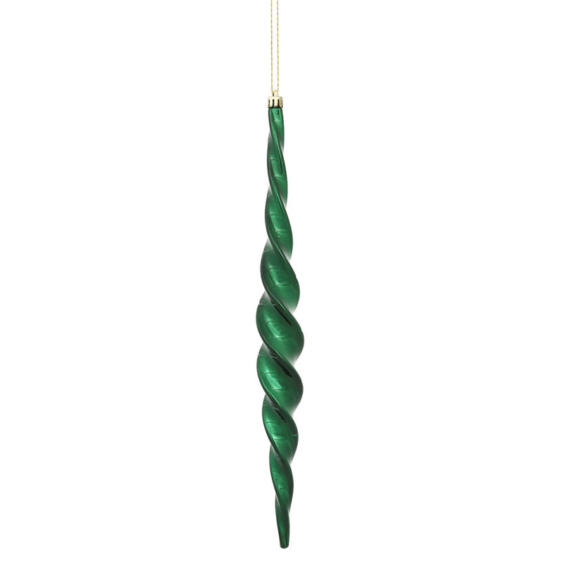 Ornement en forme de fleuron 15 po incassable, Vert minuit