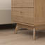 Table de chevet Mid-Century moderne avec finition en chêne et pieds évasés
