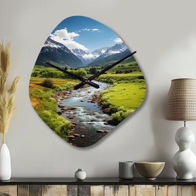 Colorado Landscape I - Horloge murale asymétrique en métal Colorado