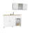 2 Piece Kitchen Set, Kitchen Island Cart + 150 Wall Cabinet Glass