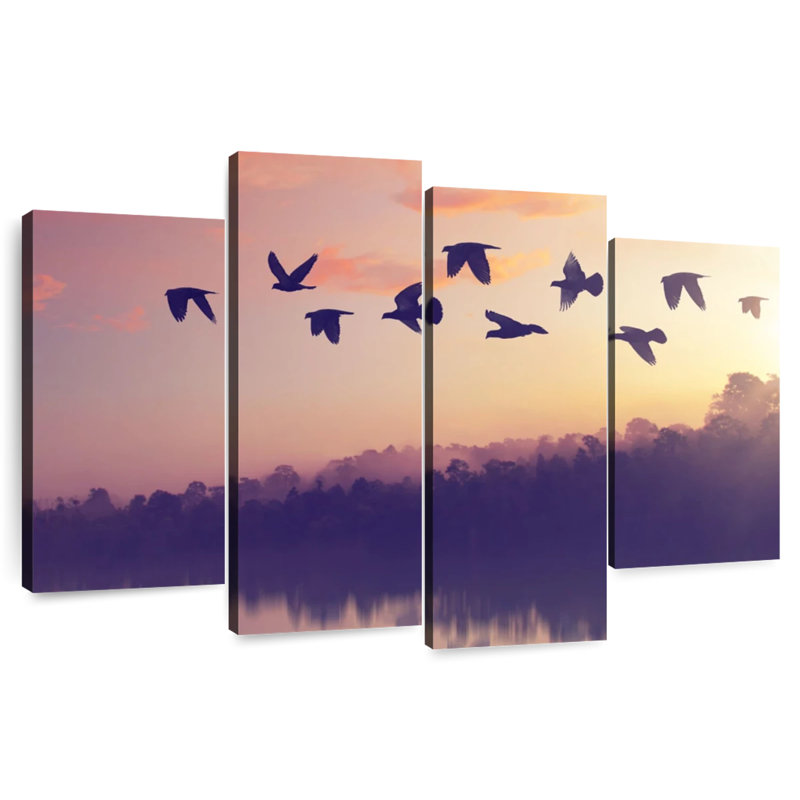 Birds Sunny Silhouette, H 22 po x l 36 po