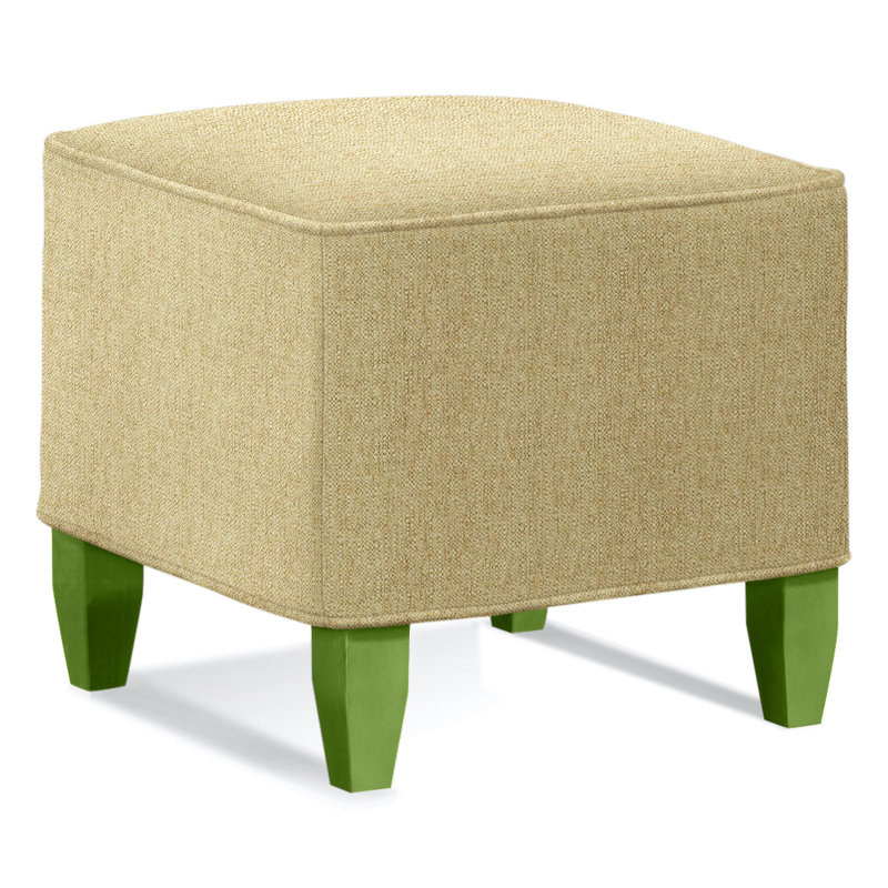 Brooklyn Square Ottoman, Beige Sugar Performance Polypropylene/Olefin, Black