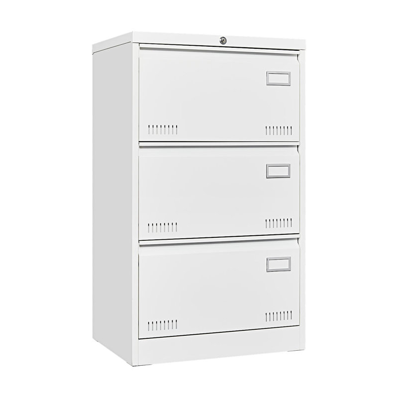 Filing Cabinet, Lateral File Cabinet With 3 Drawer, Entryway Cabinet, White