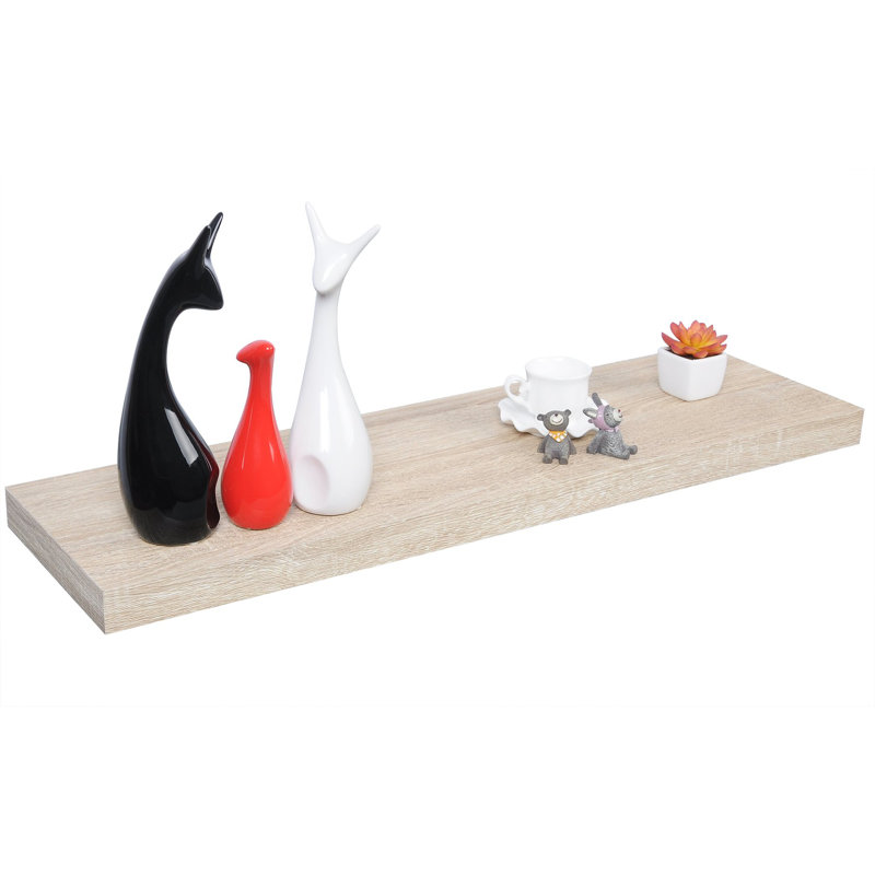 Geatano 4 Piece Floating Shelf, Natural, 3.8cm H x 60cm W x 22.9cm D
