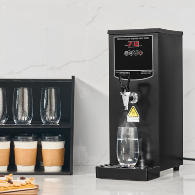 Commercial Water Boiler, Electric Hot Water Dispenser with 316 Stainless Steel Heating Tube, 1500W Step-by-step Fast Heating 50L per Hour Hot Water Boiler, for Coffee Tea Restaurant Office