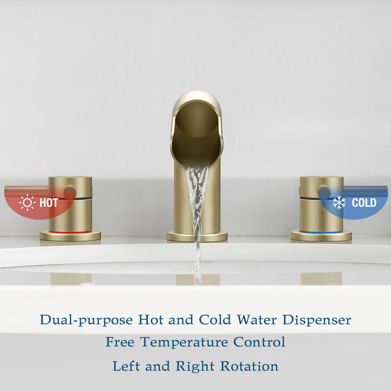 2-handle Bathroom Faucet with Drain Assembly, Brushed Gold