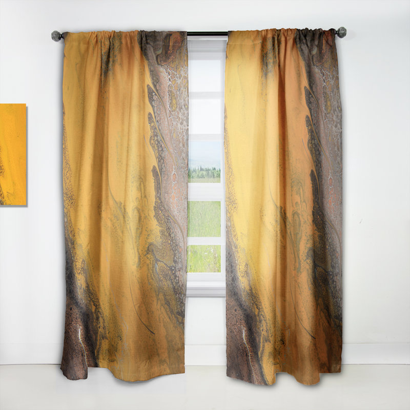 Paire de rideaux semi-transparents avec passe-tringle Marble Waves