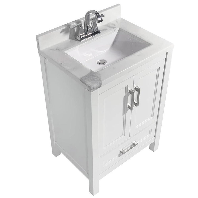 Base de meuble-lavabo simple 25 po Aldino, Blanc