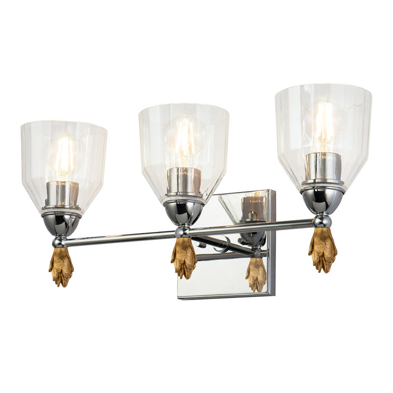 Ensemble de meuble-lavabo 3 lumières Stiefel, Chrome / or