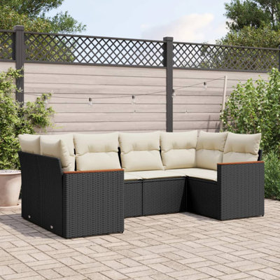 Ensemble de canapé de patio avec coussins 6 pièces Vidaxl