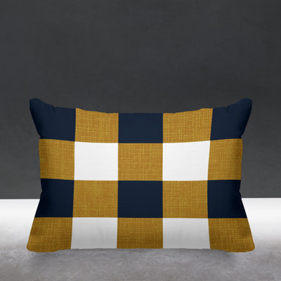 Plaid Outdoor Reversible Throw Pillow