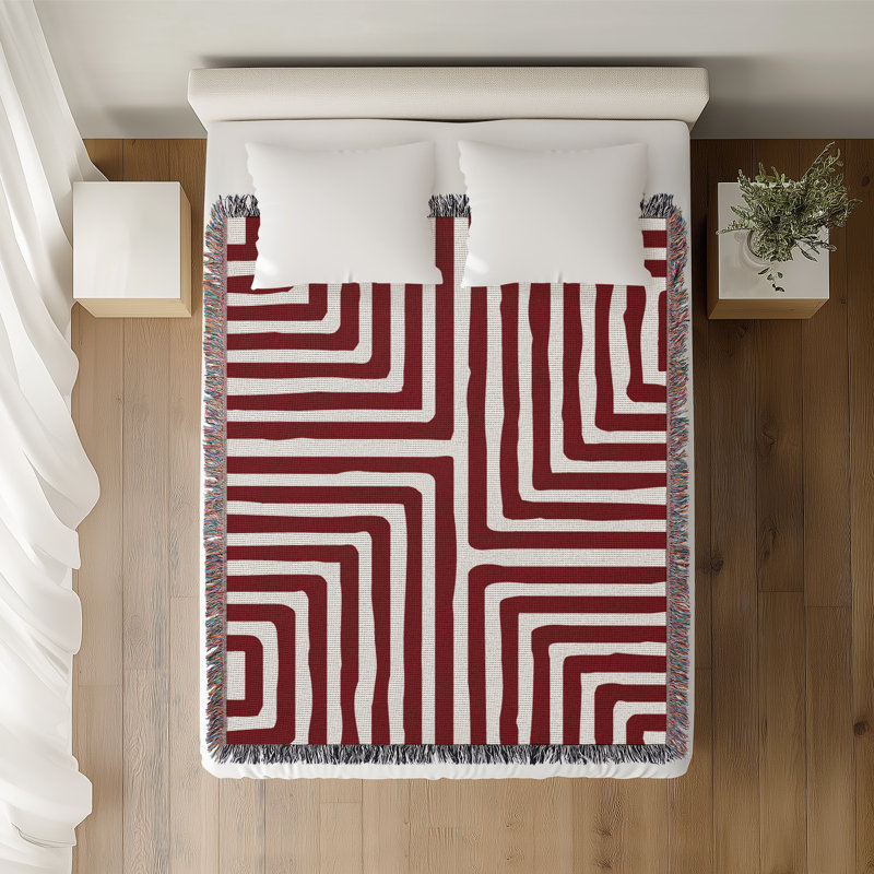 Jeté en coton Waren, 50 x 70, Rouge