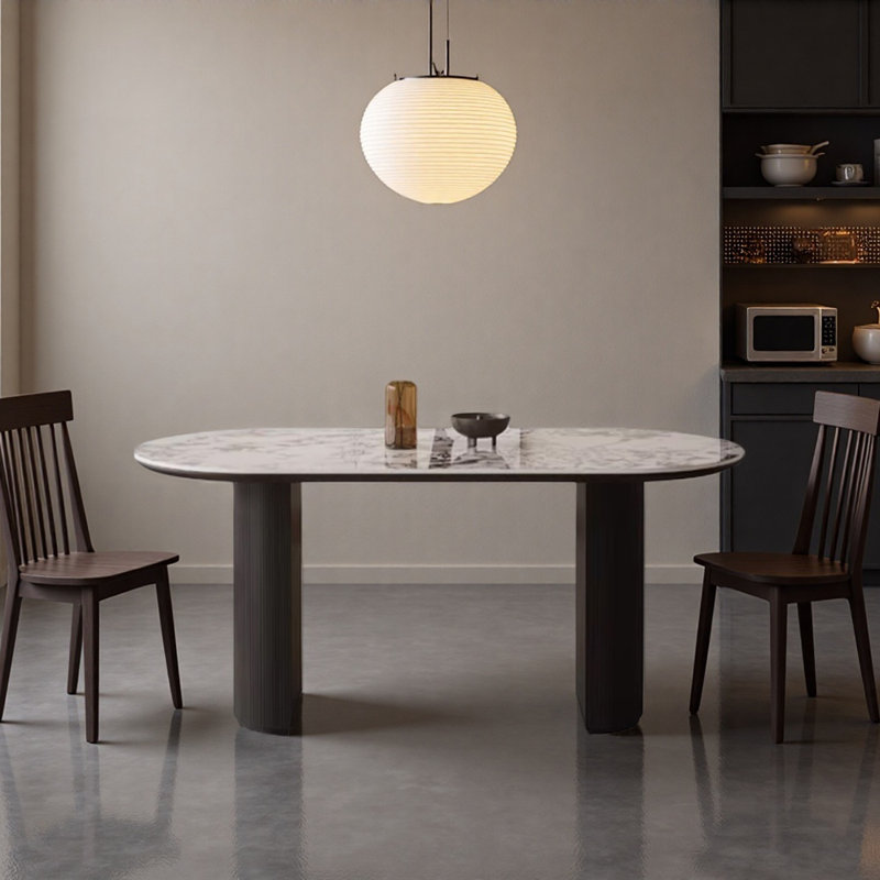 Table de salle à manger ovale moderne, 29.52"H x 62.99"L x 31.49"W