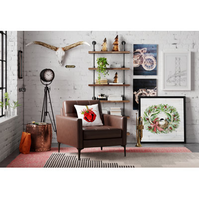 Charter Iron Pipe Wall Mount Ladder Bookcase