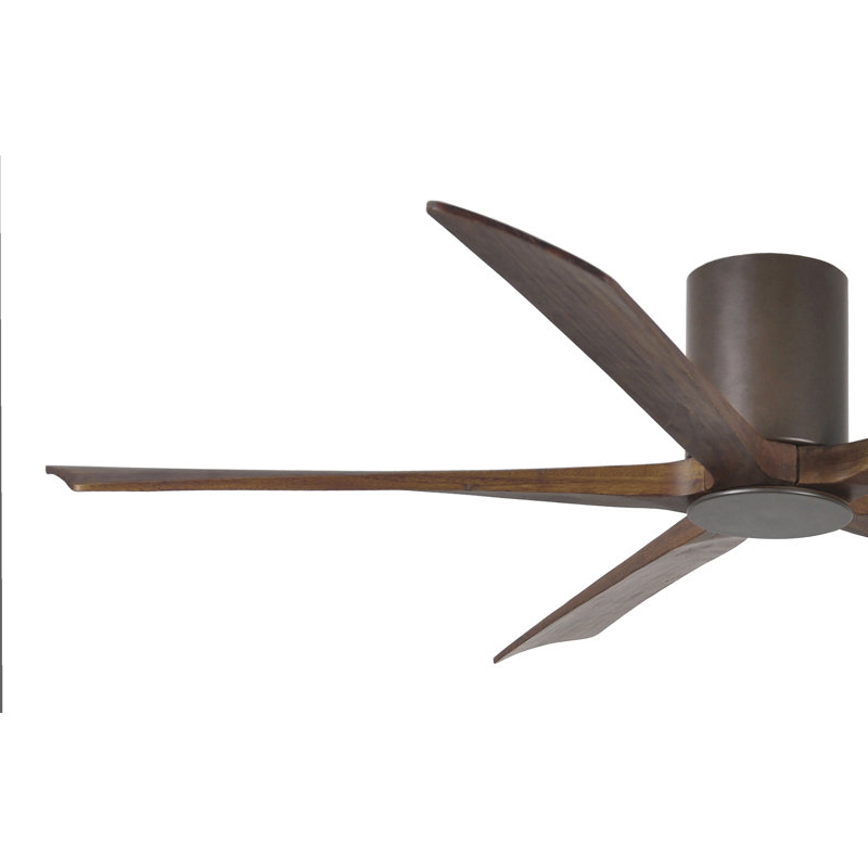 Irene Flushmount Light Kit 5 Blade LED Ceiling Fan, Walnut Tone, 60", Textured Bronze