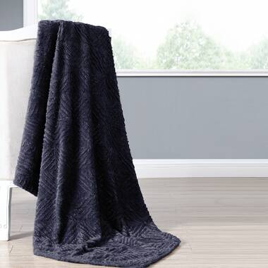 Bare Home Fleece Microplush Throw Blanket - Eggplant