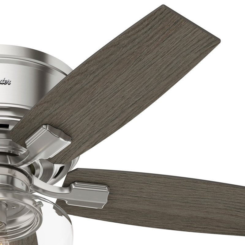 Brushed Nickel 44" Ceiling Fan with Remote and LED Light