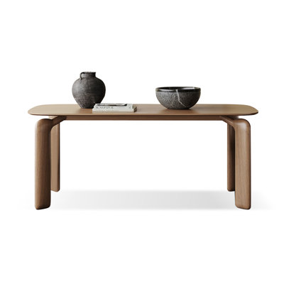 Brown Rectangular Solid Wood Dining Table