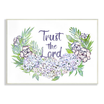 «Trust the Lord Spiritual Quote Hydrangeas Botanical Border» par Ziwei Li - impression