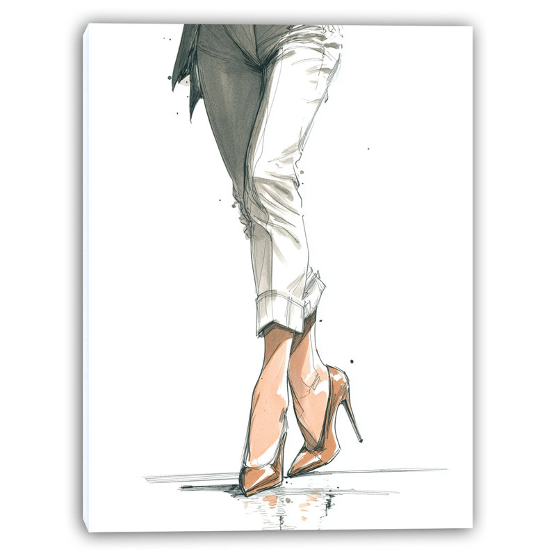 Art mural sur toile Poised in Heels, H 40 po x l 30 po