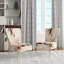 Chaise d'appoint moderne Peach Cream Multifaceted Whirls, revêtue de velours, style cubiste moderne