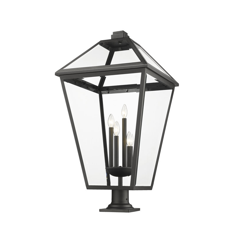 Museum Black Large Outdoor Pier Mount Lantern with Clear Glass
