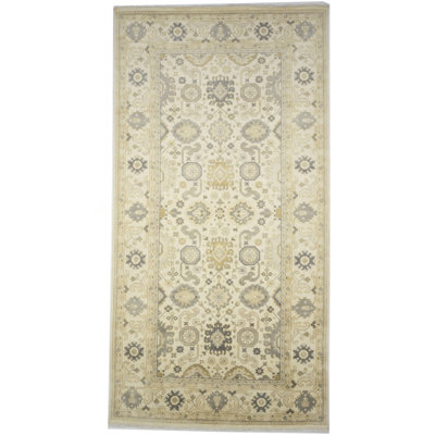 Tapis oriental en laine Oushak Chobi fait à la main 9 x 18
