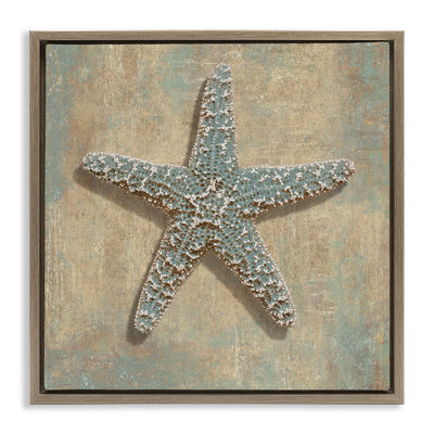 "Starfish Beach", art encadré flottant sur toile par Caroline Kelly