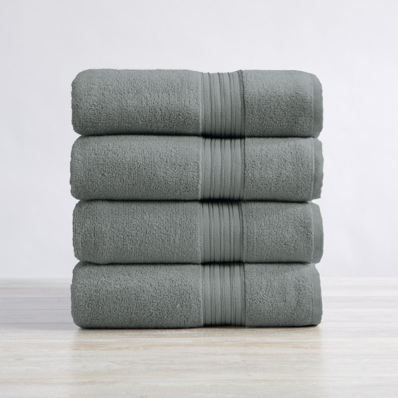 Super Soft 100% Cotton Quick-Dry Bath Towels, Steel Blue