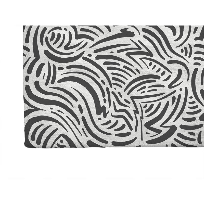 Tapis de bureau Cozy Swirl, L 3 pi x L 2 pi, Ivoire/gris anthracite