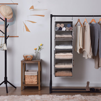 6-Shelf Jumbo Closet Organizers, Two 3-Shelf Separable Hanging Shelves for Closet