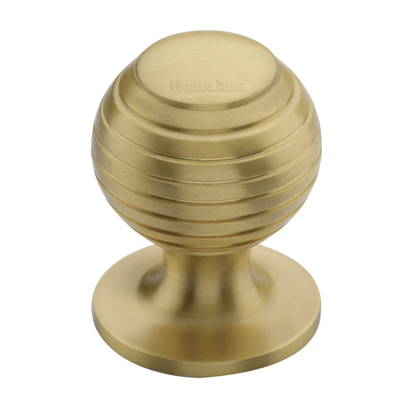 Heritage Cabinet Knob Beehive Design, Satin Brass, 32mm