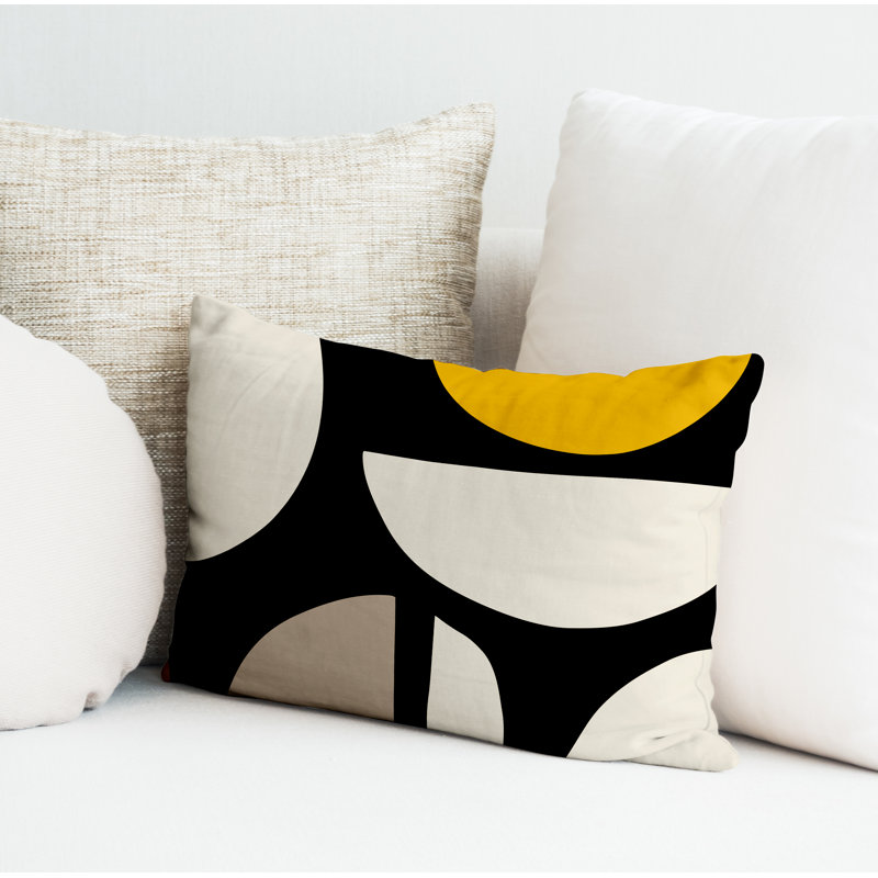 Coussin intérieur / extérieur en polyester filé Iona, Jaune, H 14 po x l 20 po