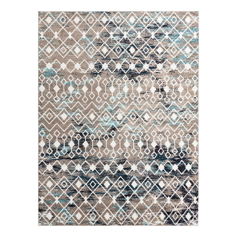 Somerville Mona, Rectangle 10 pi 8 po x 14 pi, Gris te bleu
