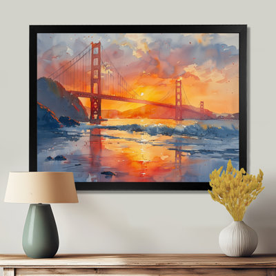 Art mural jaune jaune rouge Golden Gate