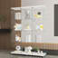 Vitrine en verre massif à 4 tablettes, pour la décoration intérieure - noir / blanc, beaucoup de rangement, verre trempé, bois massif, très grande unité d'assemblage simple, grand espace de rangement pour le salon,