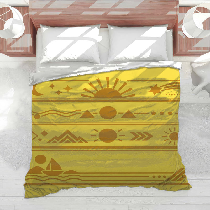 Geometric Sun Moon Comforter, Queen