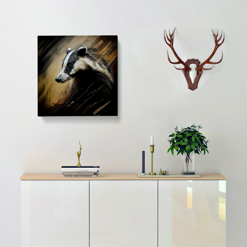 Badger Abstract Expressionism - Wrapped Canvas, 35cm H x 35cm W x 3cm D